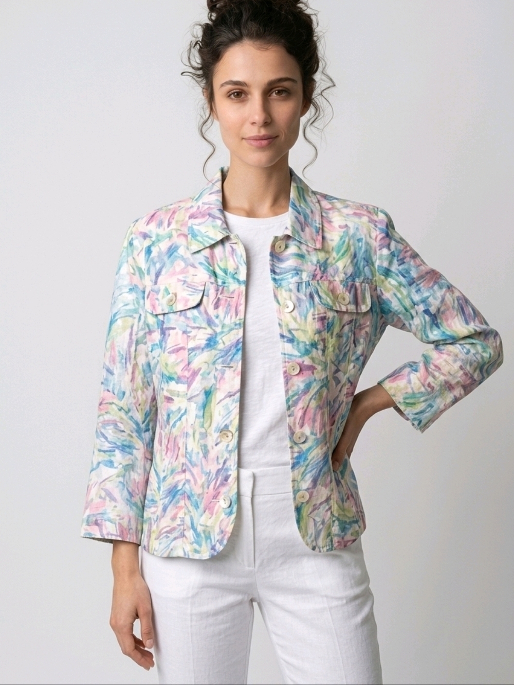 NWT Ruby Rd. Spring Blooms Lightweight Blazer Jacket ~sz 8